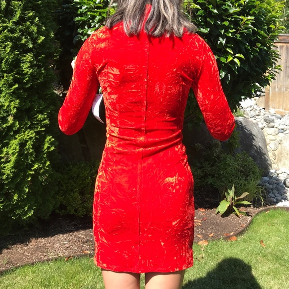SOLD - Urban Outfitters Red Crushed Velvet Dress - Picture 4 of 9